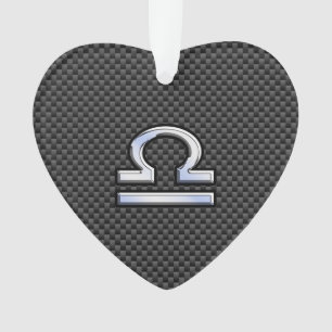 Ornamento Libra - Símbolo Zodiac no Estilo de Fibra de Carb