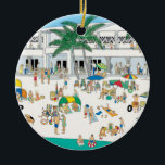 Ornamento Lido Beach Sarasota<br><div class="desc">O velho Casino Lido Beach em Sarasota Florida. Esta cena colorida faz um excelente de "praia" de Natal / ornamento de Natal para a árvore. Veja os dois lados do ornamento!</div>