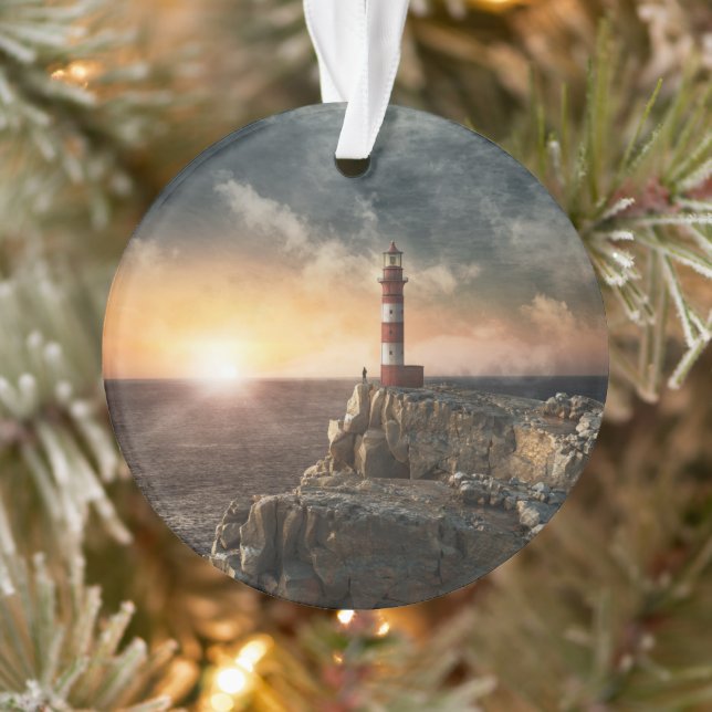 Ornamento Lighthouses | Red & White Lighthouse (Árvore)
