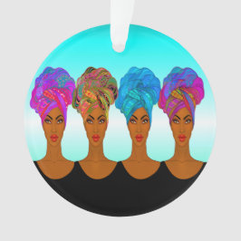 Ornamento Linda mulher africana americana