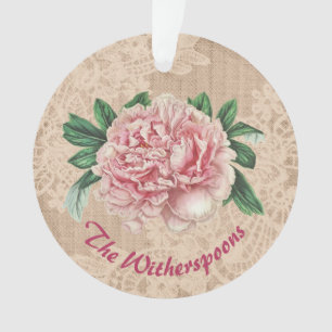 Ornamento Linda Penitência Rosa no Lace Faux Rosa