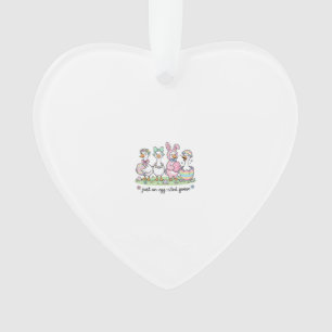 Ornamento Linda Só um Ganso Agitado Dia de Páscoa Garota Mul