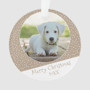 Ornamento Lindo Cachorro Pet Estrela Padrão Foto Natal Lembr