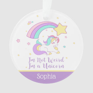 Ornamento Lindo Unicórnio Mágico Arco-íris Personalizado Cus