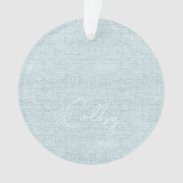 Ornamento Linen Pastel Green Baby NAME Birthday Sweet