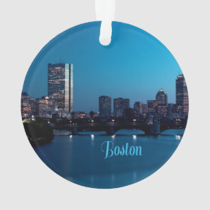 Ornamento Linha Skyline da cidade de Boston Massachusetts