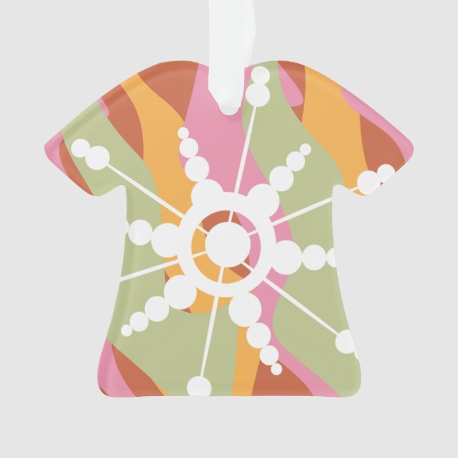 Ornamento Líquido Tie Dye Natal Retro Groovy (Frente)