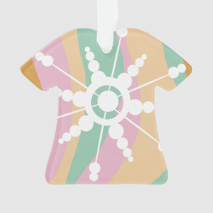 Ornamento Líquido Tie Dye Retro Groovy Natal Bege Verde