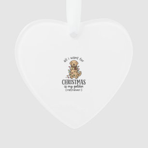 Ornamento Lista de Desejos de Retriever Dourado de Natal Des