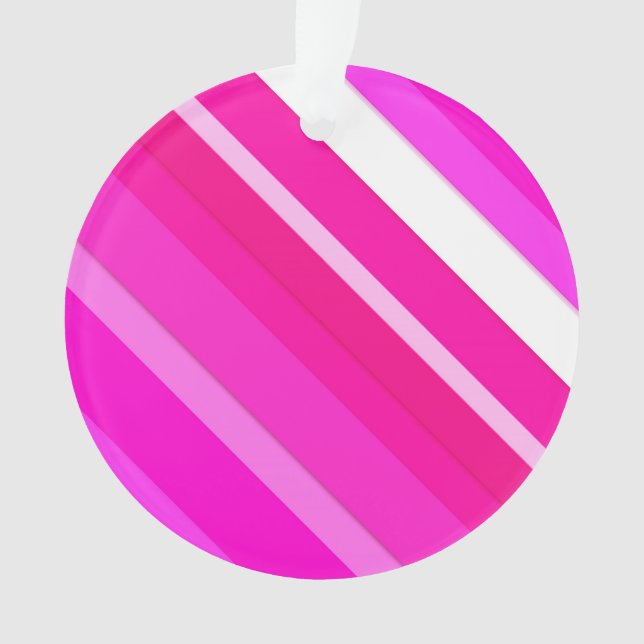 Ornamento Listras doces em camadas - rosa e fuchsia (Frente)