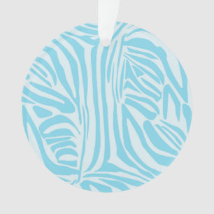 Ornamento Listras Ousadas de Zebra Azul e Branco