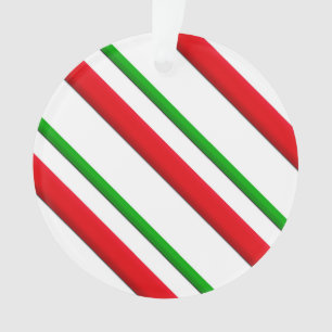 Ornamento Listras, vermelho, verde & branco dos doces