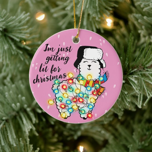 Ornamento Lit Llama - Festivo e Personalizável! (Árvore)