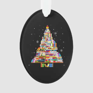 Ornamento livro de Natal bibliotecário livro de livros aman