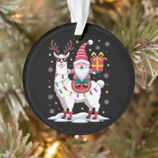 Ornamento Llama do Natal Gnomo Papai Noel Luzes Rena Xmas