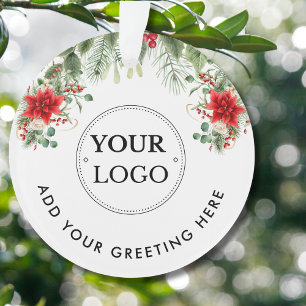 Ornamento Logotipo de empresa Verde de Natal moderno