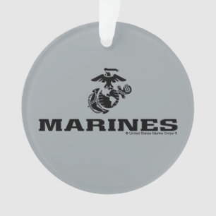 Ornamento Logotipo preto empilhado do USMC