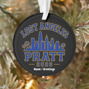Ornamento Lost Angeles Pratt 2026 Silhueta Varsity Retro Azu