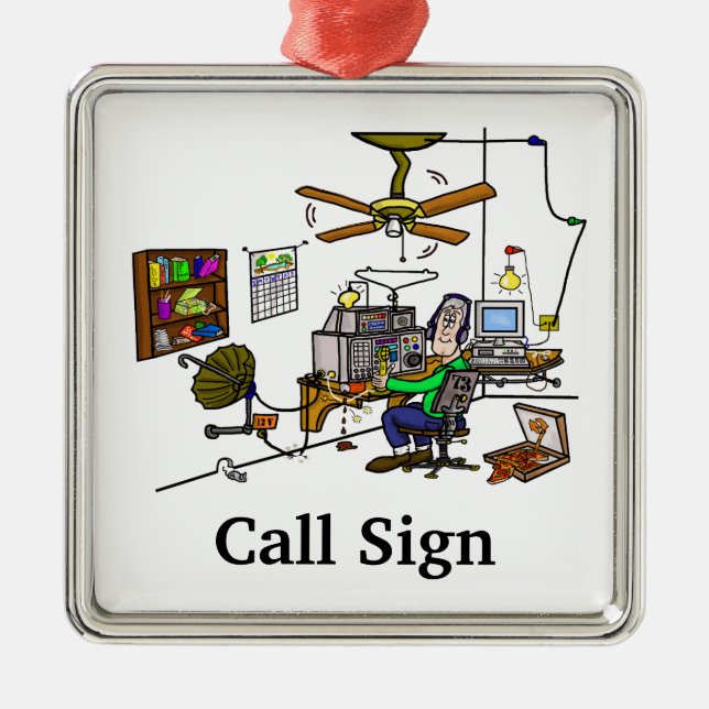 Ornamento louco do Xmas de Radio Shack do presunto (Frente)