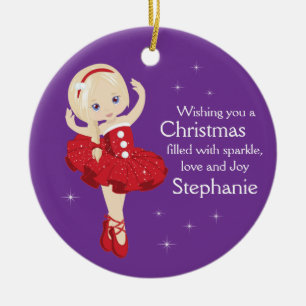 Ornamento Louro de Ballerina Cerâmica de Natal