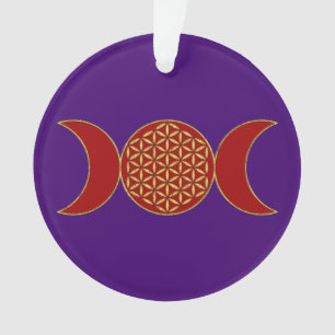 Ornamento Lua Tripla Mágica - Flor Espiritual Da Vida 1 Hood