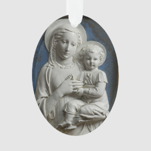 Ornamento Luca della Robbia Madonna e Child Blue Art