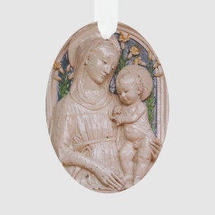 Ornamento Luca della Robbia Madonna Menino e Lírios Arte