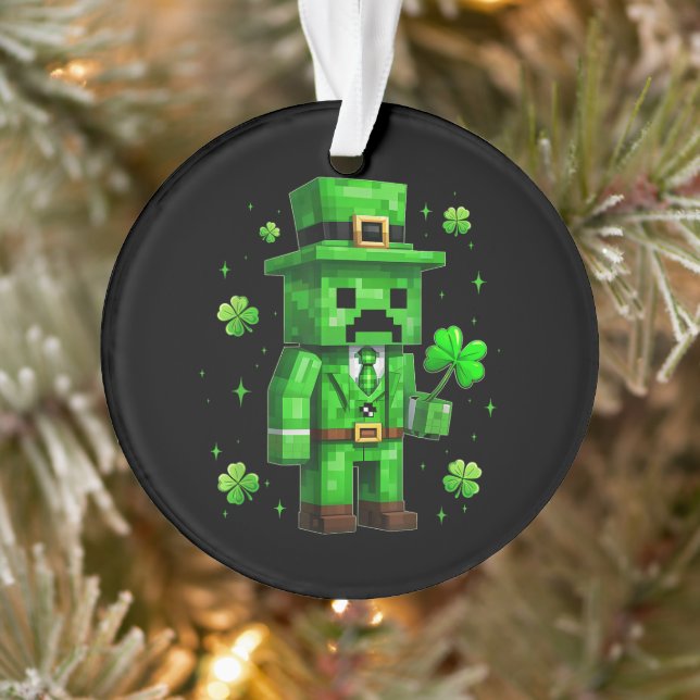 Ornamento Lucky Leprechaun Funny St Patrick's Day Video Game (Árvore)