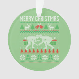 Ornamento Luta de Natal feliz Papais noeis Xmas