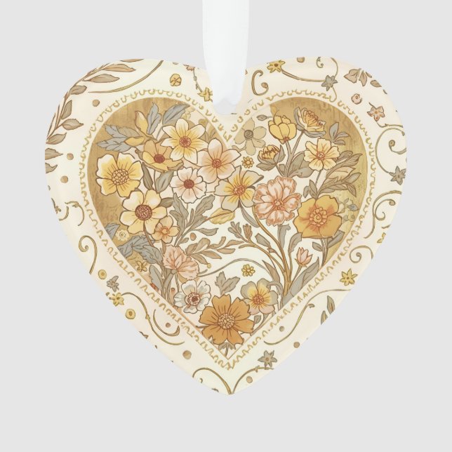 Ornamento Luxury, , Beigi Gold ,Love Heart , Valentine's Day (Frente)