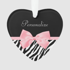 Ornamento Luz feminino macia do impressão chique da zebra -