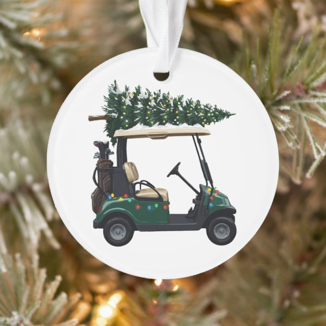 Ornamento Luzes de Natal de Árvore de Carrinho de Golfe Xmas (Árvore)