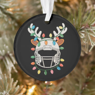Ornamento Luzes de Natal de Capacete de Futebol Rena Xmas