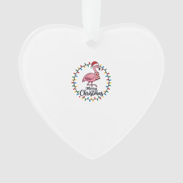 Ornamento Luzes de Natal de Flamingo Feriado (Frente)