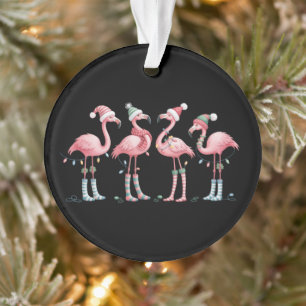 Ornamento Luzes de Natal Flamingo Férias Natal