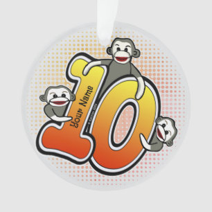Ornamento Macaco de Meia Número 10