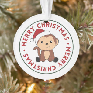 Ornamento Macaco Natal Neve Inverno Animais Macacos Ornam