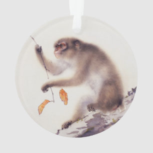 Ornamento Macaco numa Árvore Persimmon