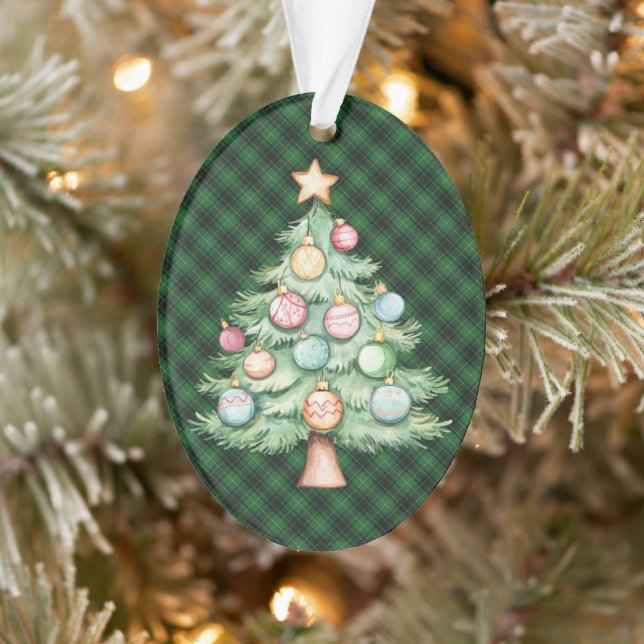 Ornamento MacArthur Antigo Tartan Escocês de Natal (Árvore)