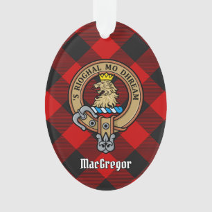 Ornamento MacGregor Crest sobre Rob Roy Tartan Ornament