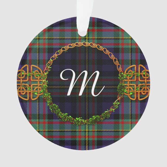 Ornamento MacLellan Tartan E Monograma (Frente)