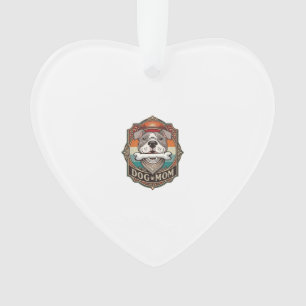 Ornamento Mãe de Cachorro Osso Bandana Moldura Vintage_1