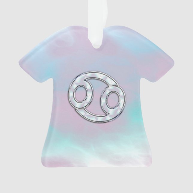 Ornamento Mãe de Estilo Pérola Símbolo de Cancer Astrologia (Frente)