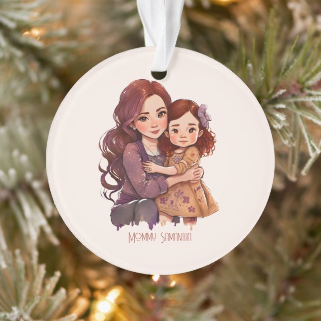 Ornamento Mãe e Filha Minúsculos Personalizados (Árvore)