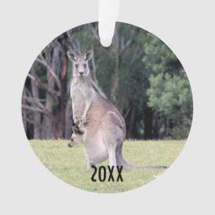 Ornamento Mãe Kangaroo com Bebê Joey em sua bolsa
