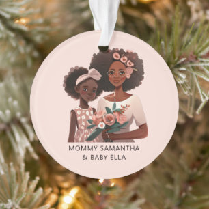 Ornamento Mãe negra personalizada e filha (12)