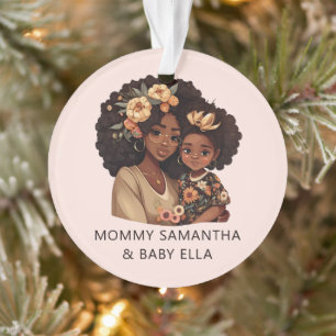 Ornamento Mãe negra personalizada e filha (19)