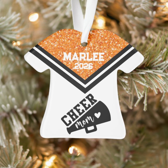 Ornamento Mãe Personalizado Laranja e Preto (Árvore)