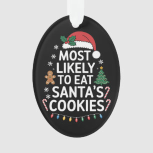 Ornamento Mais Propenso a Comer os Biscoitos do Papai Noel F