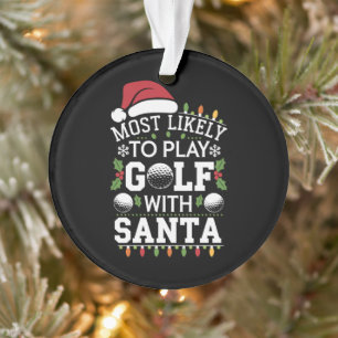 Ornamento Mais Provável De Jogar Golfe Com O Natal Da Famíli